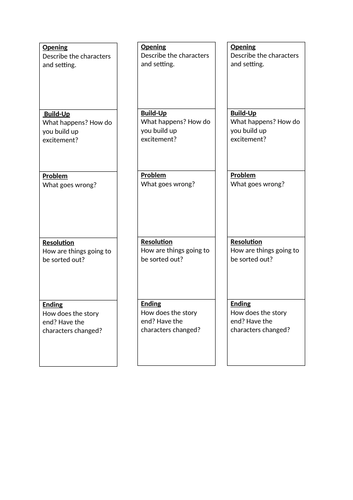 Story Planning Structure Strip