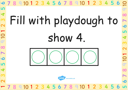 Playdough mats all about the number 4