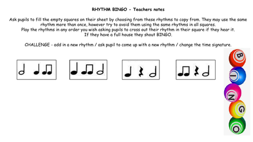 Music - Rhythm Bingo