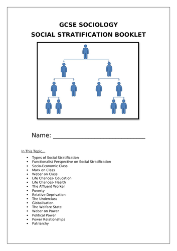 AQA GCSE Sociology Social Stratification Booklet and Handout