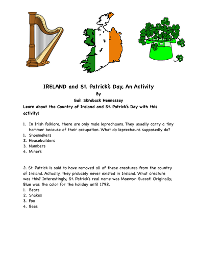 Ireland and St. Patrick's Day: A Challenge Activity