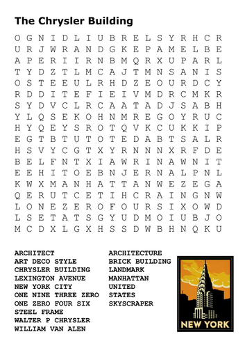 Chrysler Building Word Search