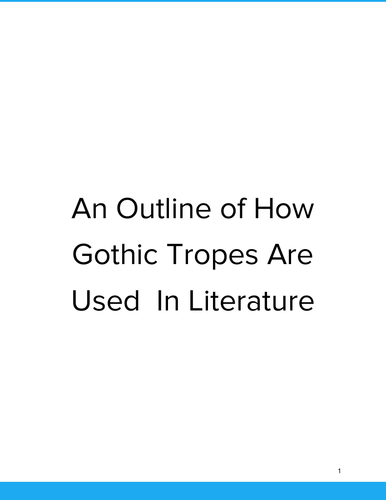 Gothic Tropes | Teaching Resources