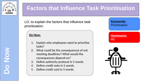 Task Prioritisation Factors that Influence