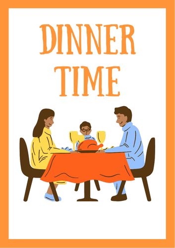 Dinner Time Social Story - autism, dinner, early intervention, SPED, speech.