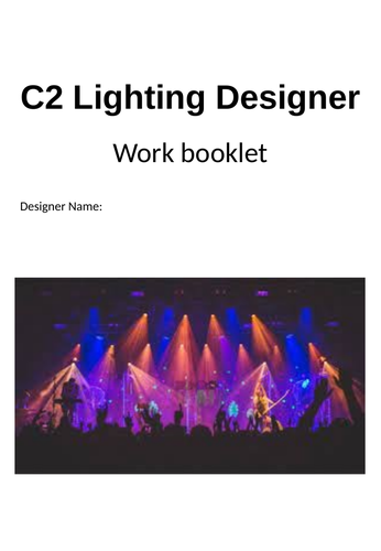 GCSE Drama Component 2 Lighting Designer Workbook