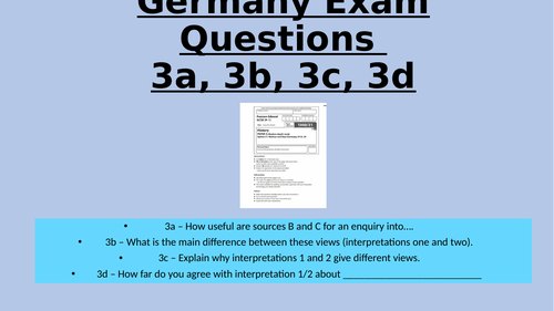 Paper 3 GCSE Germany 1918-1939 exam technique