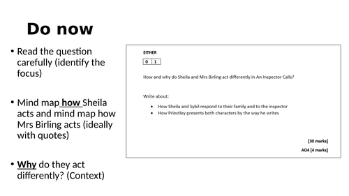 An Inspector Calls exam revision. Structuring an academic essay