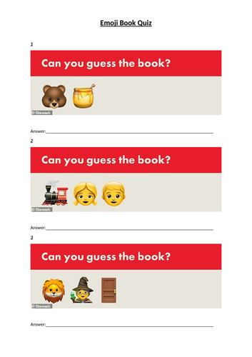Emoji Book Quiz