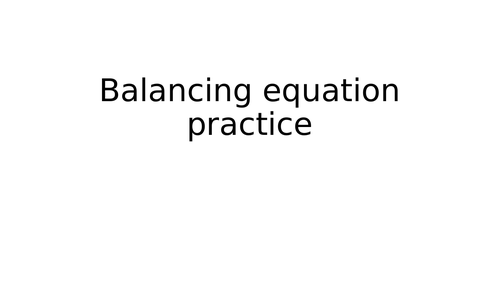 Balancing chemical equations - identifying common errors