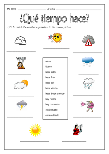 SPANISH  - WEATHER - EL TIEMPO