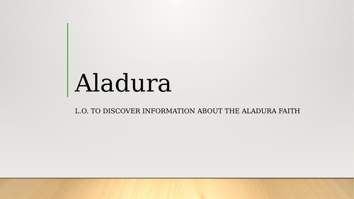 Aladura Computer Room Lesson - Alternative Religions - KS3 RE