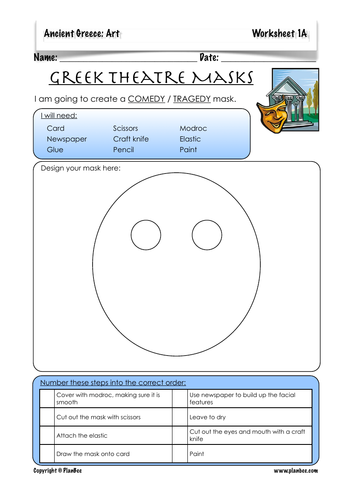 Greek Masks Artwork 3 lessons | Teaching Resources