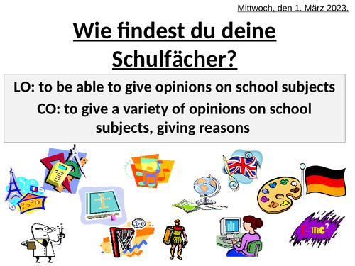 Die Schulfächer - School Subjects - Giving Opinions - Full Lesson