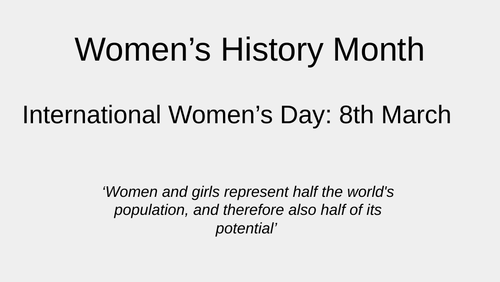 International Women's Day assembly / Womens history month