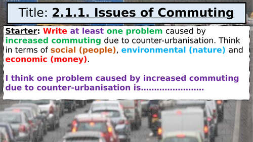 WJEC GCSE Theme 2: L6: Rural-Urban Links – Issues of Commuting ...