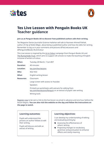 Penguin Live Lesson - Teacher Guidance