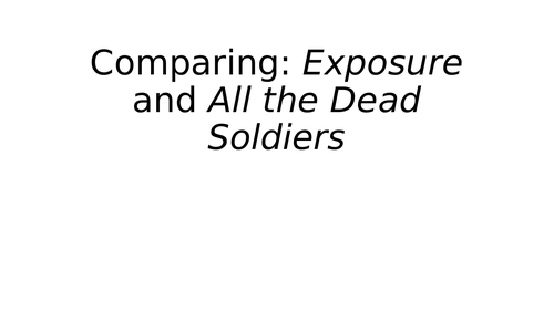 Exposure -Wilfred Owen: Lesson