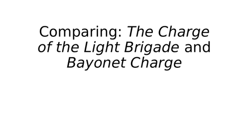 Charge of the Light Brigade - Tennyson: Lesson