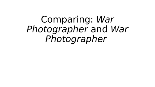 War Photographer - Carole Satyamurti: Lesson