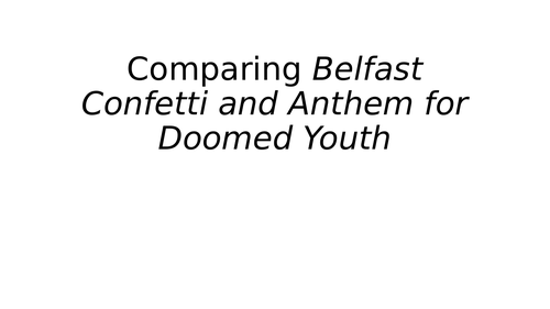 Belfast Confetti - Ciaran Carson: Lesson
