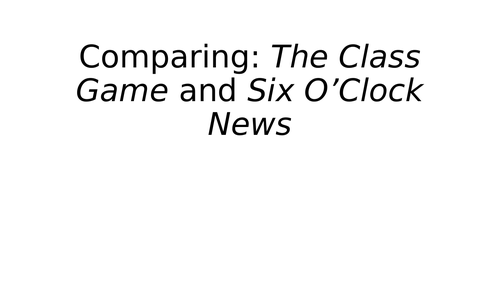 The Class Game - Mary Casey: Lesson