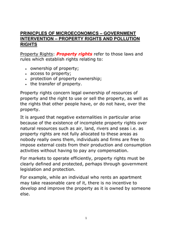 14. Property Rights & Pollution Permits
