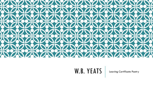 W B Yeats Notes