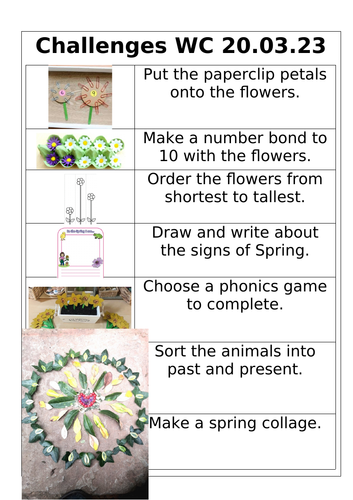 Reception Planning, Spring 2, Week 5