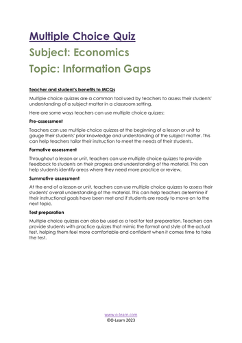 economics-multiple-choice-questions-information-gaps-teaching