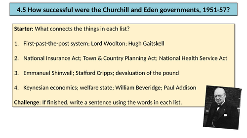 OCR A-Level History Y113: 4.5 How successful were Churchill and Eden, 1951-57?
