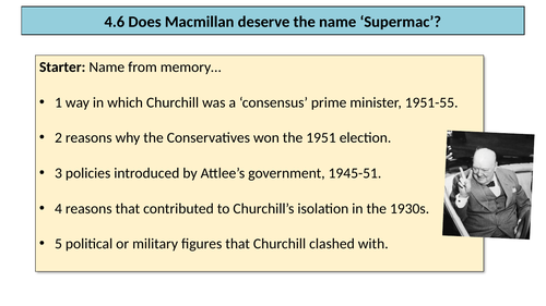 OCR A-Level History Y113: 4.6 Does Macmillan deserve the name 'Supermac'?