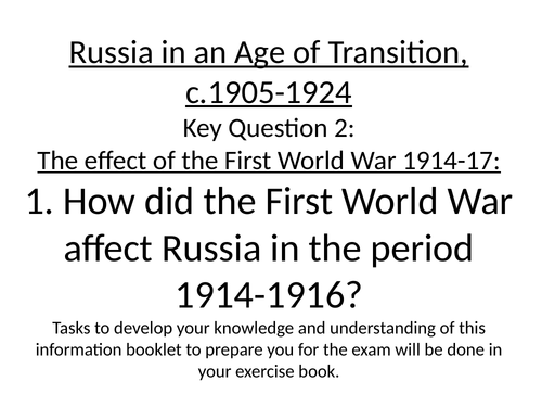 WJEC EQUCAS Russia in Transition (Impact of WWI)