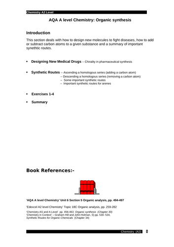 AQA Chemistry A Level Organic synthesis