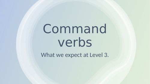 Level 2 CACHE Dip EYP Command verb presentation