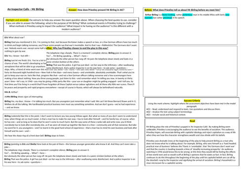 An Inspector Calls character revision