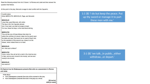 Romeo & Juliet exam revision and WAGOLLS