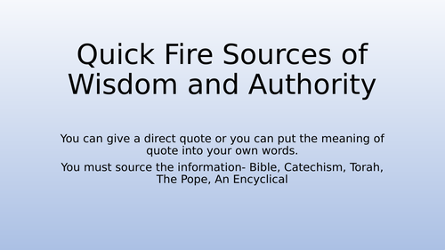 Quick Fire SOWAA for Beliefs and Teachings Edexcel RC Paper