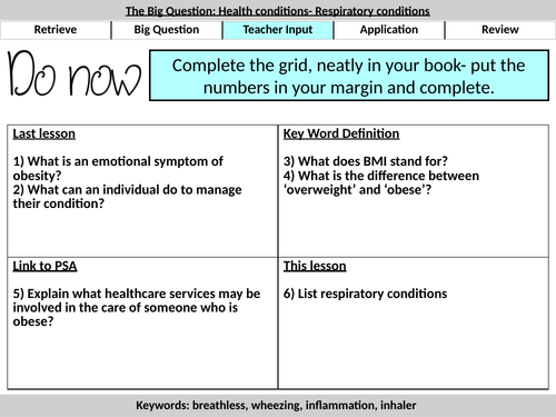 Component 2: L8: Health Conditions Respiratory