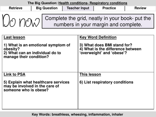 Component 2: L8: Health Conditions Respiratory