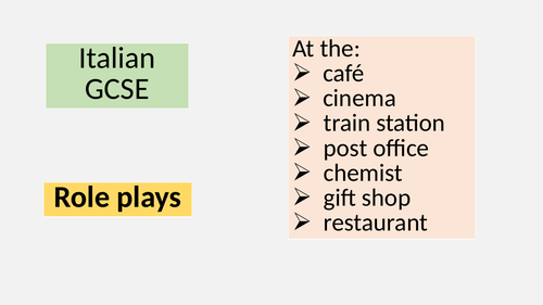 Italian GCSE role plays