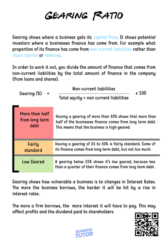 Gearing Ratio - Business Alevel Revision