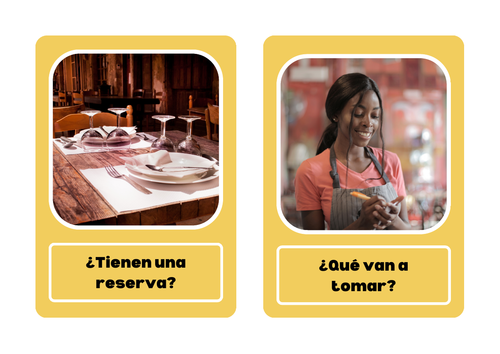 Speaking cards: restaurant