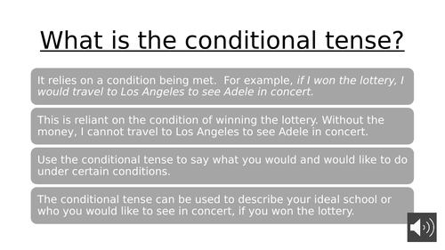 The conditional tense in German revision tutorial