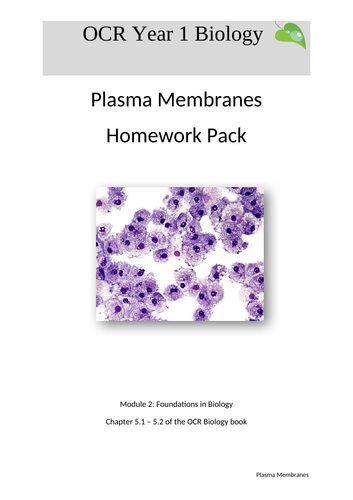 A Level Biology Homework Packs for OCR