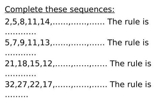 Sequences and Graphs Revision