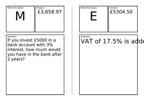 Repeated Percentage Change treasure trail
