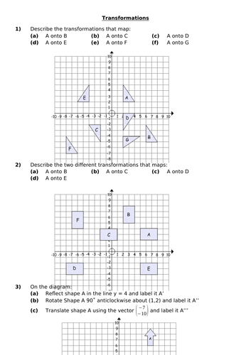 Transformations Worksheet