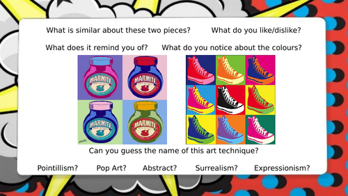 Art - Pop art and various different elements to help make pop art