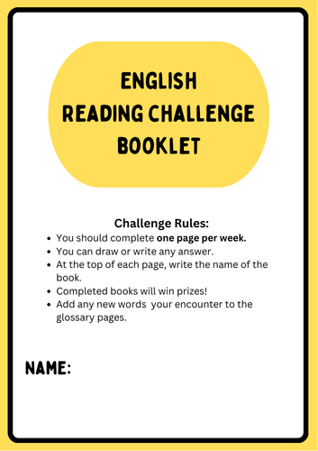 KS3/KS4 Reading Challenge Booklet